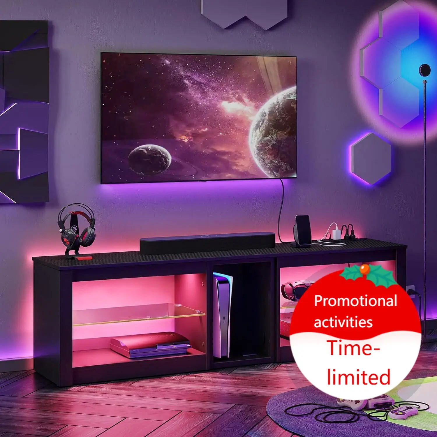 Gaming Console Room - مركز ترفيهي لجهاز PS5 مع حامل