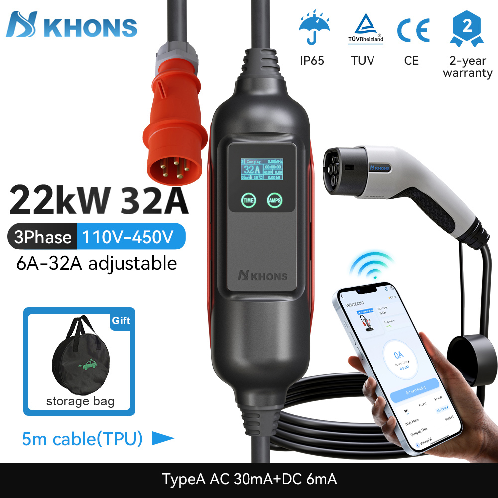Khons شاحن EV محمول Type2 32A  - مراجعة Pc Gaming Handheld Console وسعره