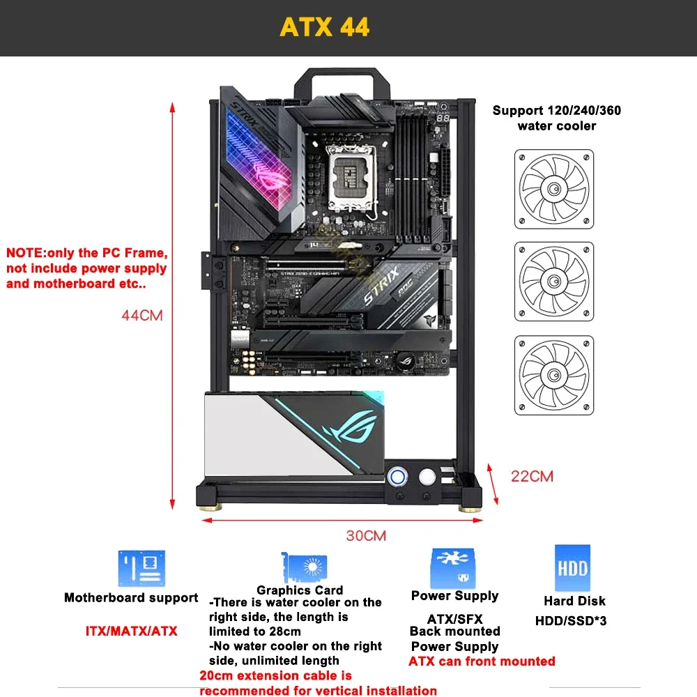 تعديل EATX فتح إطار حافظة الكم - مراجعة Gaming Console Tower وسعره