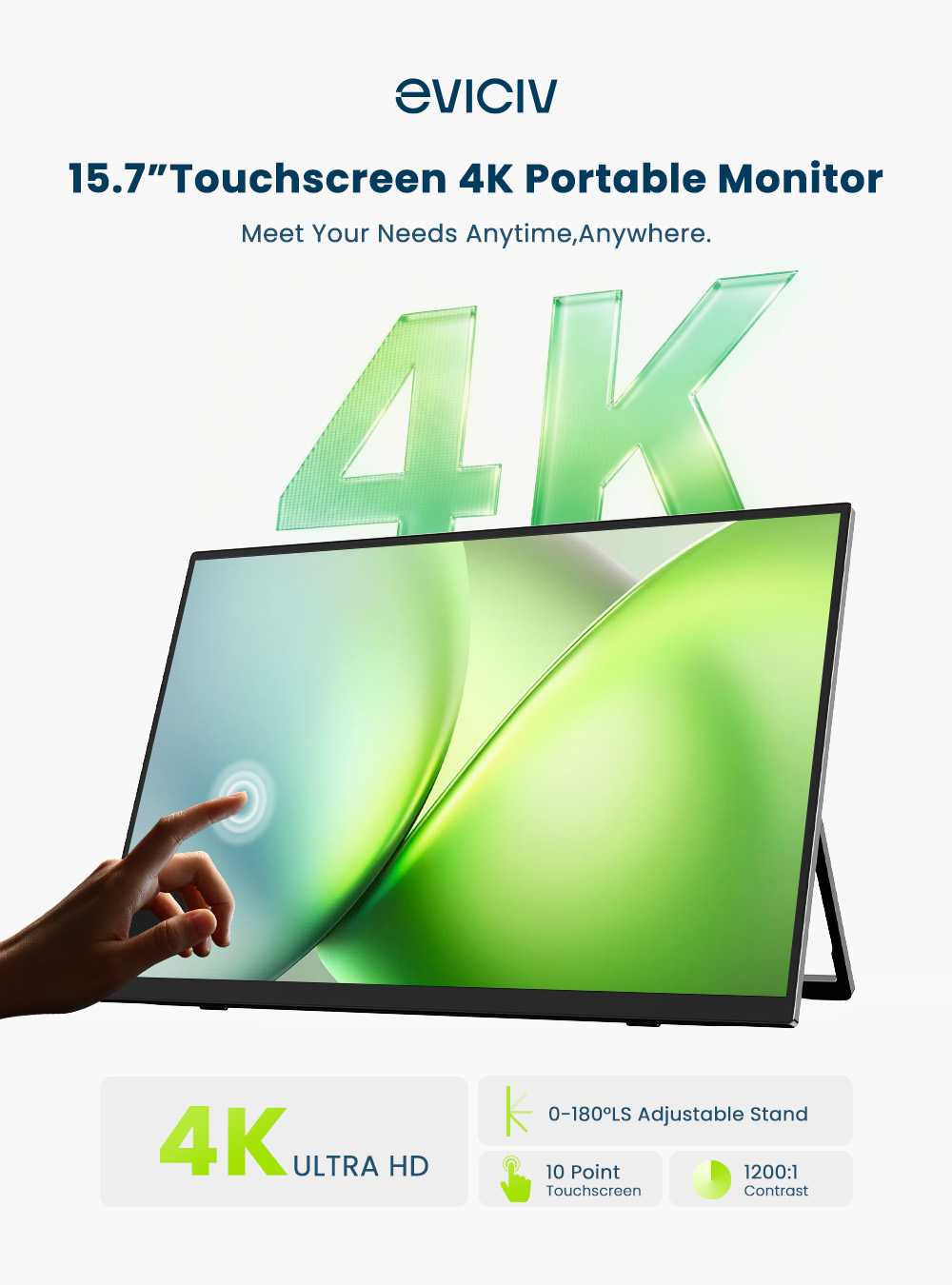 شاشة EVICIV المحمولة بدقة 4K،  - مراجعة Gaming Console Portable Pc وسعره